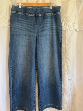 Talbots wide leg cropped travel jeans